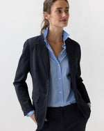 Load image into Gallery viewer, Moira Blazer in Heather Navy Cavalry Twill