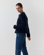 Load image into Gallery viewer, Essie Jacket in Navy Boucle Tweed