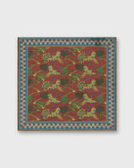 Load image into Gallery viewer, Hand-Rolled Cotton Pocket Square in Orange/Pink Tropical Bird