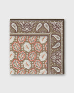 Load image into Gallery viewer, Hand-Rolled Silk/Cotton Pocket Square in Smoke/Chalk Floral Bandana Print