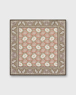 Load image into Gallery viewer, Hand-Rolled Silk/Cotton Pocket Square in Smoke/Chalk Floral Bandana Print