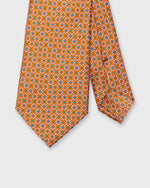Load image into Gallery viewer, Silk Print Tie in Orange/Green Rosette Tile