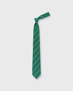 Load image into Gallery viewer, Silk/Cotton Mogador Tie in Green/Sky/Blue Stripe