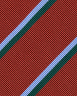 Load image into Gallery viewer, Silk/Cotton Mogador Tie in Red/Sky/Forest Stripe
