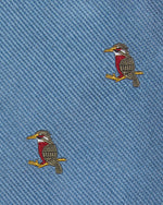 Load image into Gallery viewer, Silk Club Tie in Sky/Smoke/Red Kingfisher