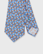 Load image into Gallery viewer, Silk Print Tie in Blue/Orange/Chalk Floral
