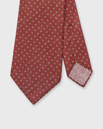 Load image into Gallery viewer, Linen Print Tie in Red/Brown Circle
