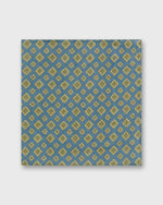 Load image into Gallery viewer, Linen Pocket Square in Blue/Stone Medallion