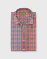 Load image into Gallery viewer, Spread Collar Sport Shirt in Pink/Lovat/Blue Plaid Twill