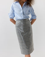 Load image into Gallery viewer, Aurora Skirt in Char Blue/Multi Sequin Glen Plaid