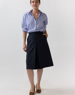 Load image into Gallery viewer, Jillian Skirt in Heather Navy Cavalry Twill