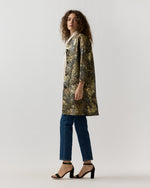 Load image into Gallery viewer, Reed Evening Coat in Brown/Gold Metallic Floral Jacquard