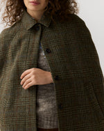 Load image into Gallery viewer, Bennet Tailored Cape in Lovat/Terracotta/Multi Plaid Harris Tweed