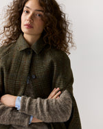 Load image into Gallery viewer, Bennet Tailored Cape in Lovat/Terracotta/Multi Plaid Harris Tweed
