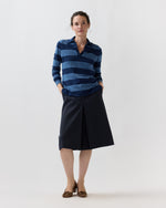 Load image into Gallery viewer, Georgina Rugby Sweater in Airforce Blue/Navy Stripe Cotton/Silk