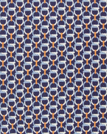 Load image into Gallery viewer, Silk Print Tie in Navy Gancini Links
