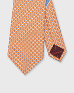 Load image into Gallery viewer, Silk Print Tie in Orange Gancini Links