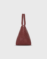 Load image into Gallery viewer, Lily Handwoven Tote in Crimson Leather
