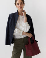 Load image into Gallery viewer, Lily Handwoven Tote in Crimson Leather