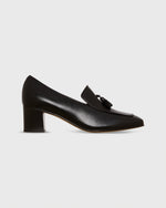 Load image into Gallery viewer, Tassel Heel Loafer in Black Leather