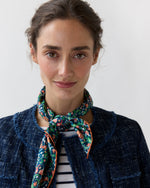 Load image into Gallery viewer, Medium Hand-Rolled Silk Scarf in Navy/Multi The Garden Room Liberty Fabric