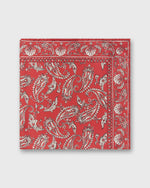 Load image into Gallery viewer, Medium Hand-Rolled Silk Scarf in Red Bandana Twill