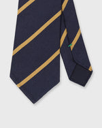 Load image into Gallery viewer, Silk Woven Tie in Navy/Gold Bar Stripe