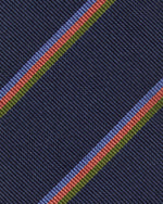 Load image into Gallery viewer, Silk Woven Tie in Navy/Blue/Salmon Multi Stripe
