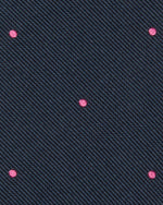 Load image into Gallery viewer, Silk Woven Tie in Navy/Pink Dot