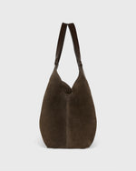Load image into Gallery viewer, Sally Tote in Dark Brown Suede/Leather