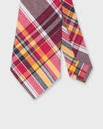 Load image into Gallery viewer, Cotton Woven Tie in Berry/Gold Madras