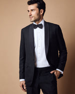 Load image into Gallery viewer, Virgil No. 3 Shawl Collar Tuxedo in Black Wool with Silk Grosgrain Trim