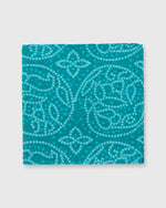 Load image into Gallery viewer, Cotton Print Pocket Square Teal/Mint/Turquoise Dot Constellation