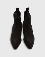 Load image into Gallery viewer, Short Cowboy Boot Black Suede
