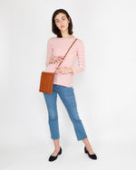 Load image into Gallery viewer, Flat Crossbody Pouch Bag Natural Leather