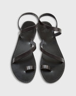 Load image into Gallery viewer, Diagonal Strap Sandal in Black Leather