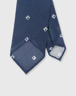 Load image into Gallery viewer, Cotton Woven Tie Navy/White Diamonds