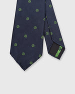 Load image into Gallery viewer, Silk Woven Club Tie Navy/Green 45 Turntable Adapter