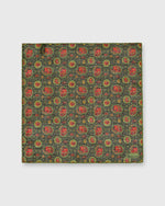 Load image into Gallery viewer, Hand-Rolled Pocket Square Loden/Red Paisley