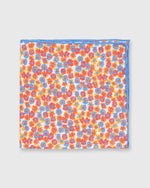 Load image into Gallery viewer, Cotton/Linen Print Pocket Square White/Blue/Orange Floral