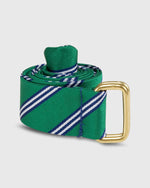 Load image into Gallery viewer, D-Ring Belt Green/Navy/White Brooks Stripe
