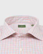 Load image into Gallery viewer, Spread Collar Sport Shirt in Blue/Orange/Red Tattersall Pinpoint Poplin
