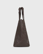 Load image into Gallery viewer, Mercato Handwoven Tote in Chocolate Leather