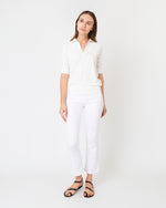Load image into Gallery viewer, Half-Sleeved Georgina Sweater in Ivory Cotton/Silk