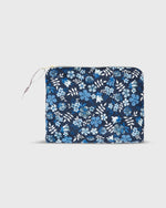 Load image into Gallery viewer, Small Zip Pouch in Blue Edenham Liberty Fabric