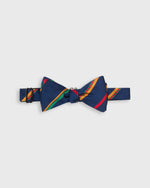 Load image into Gallery viewer, Silk Bow Tie in Navy/Green/Gold Stripe