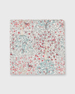Load image into Gallery viewer, Hand-Rolled Cotton Pocket Square in Red/Green Jesse & Jean Liberty Fabric