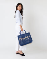 Load image into Gallery viewer, Small Merci Tote in Indigo/Natural