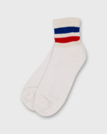 Load image into Gallery viewer, Retro Stripe Quarter Crew Socks in Royal/Red