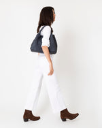 Load image into Gallery viewer, Cate Handwoven Satchel Bag in Navy Leather